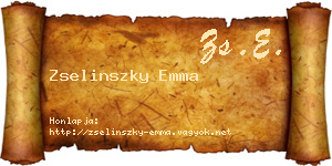 Zselinszky Emma névjegykártya