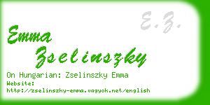 emma zselinszky business card